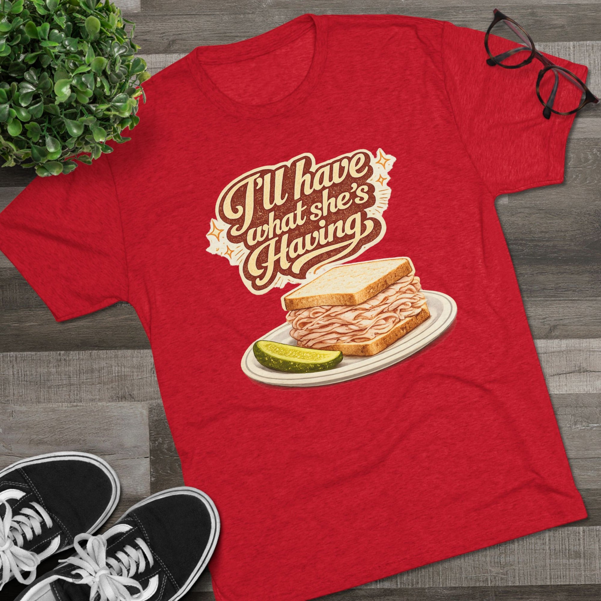 I'll Have What Shes Having Shirt, Funny Deli Sandwich Tee, Movie Quote T-Shirt, Foodie Gift for Her, Retro Graphic Tee, Rom Com Fan Shirt