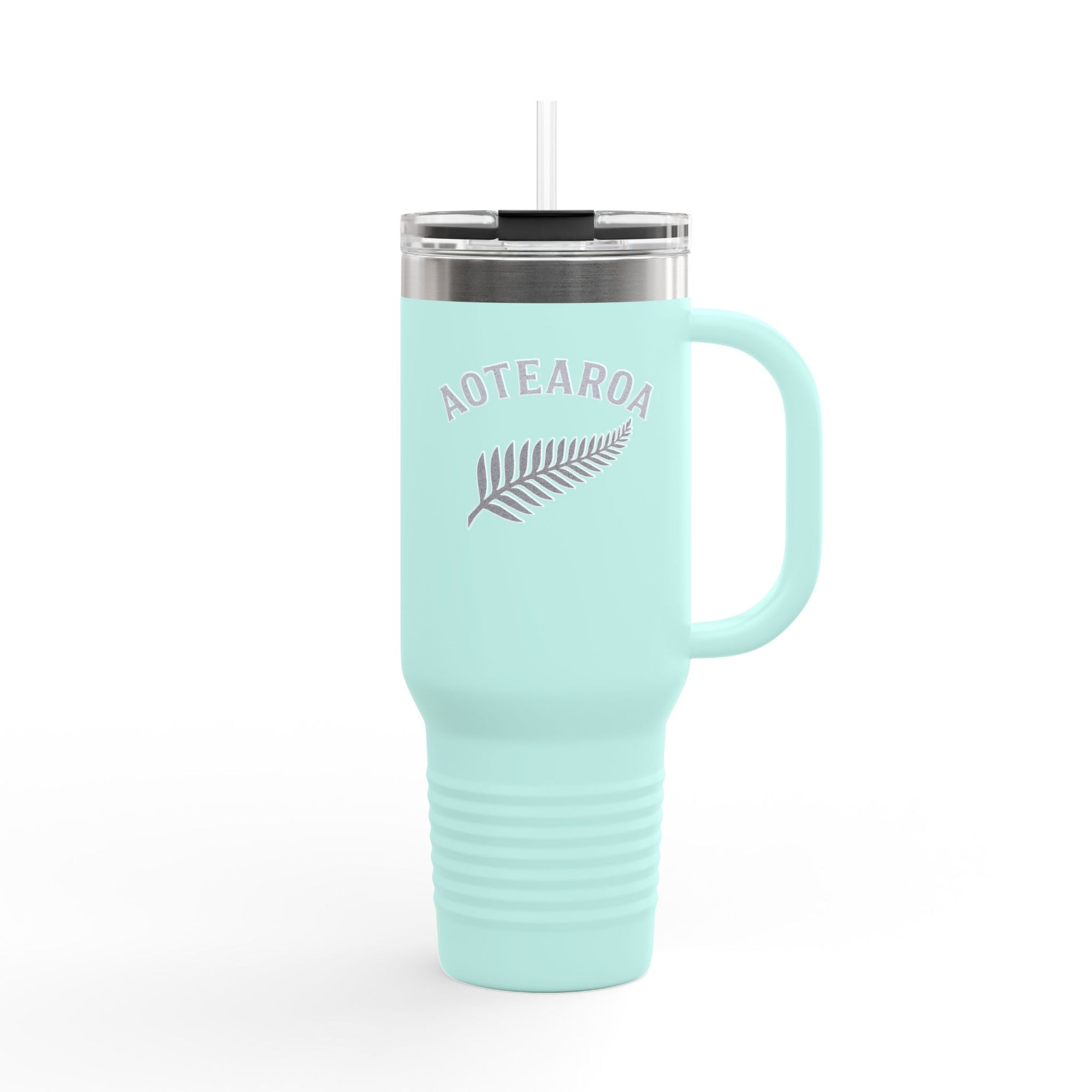 Aotearoa 40oz Travel Mug | Stanley Style Tumbler | New Zealand Insulated Mug | Silver Fern Cup | Kiwi Travel Cup | Large Handle Tumbler