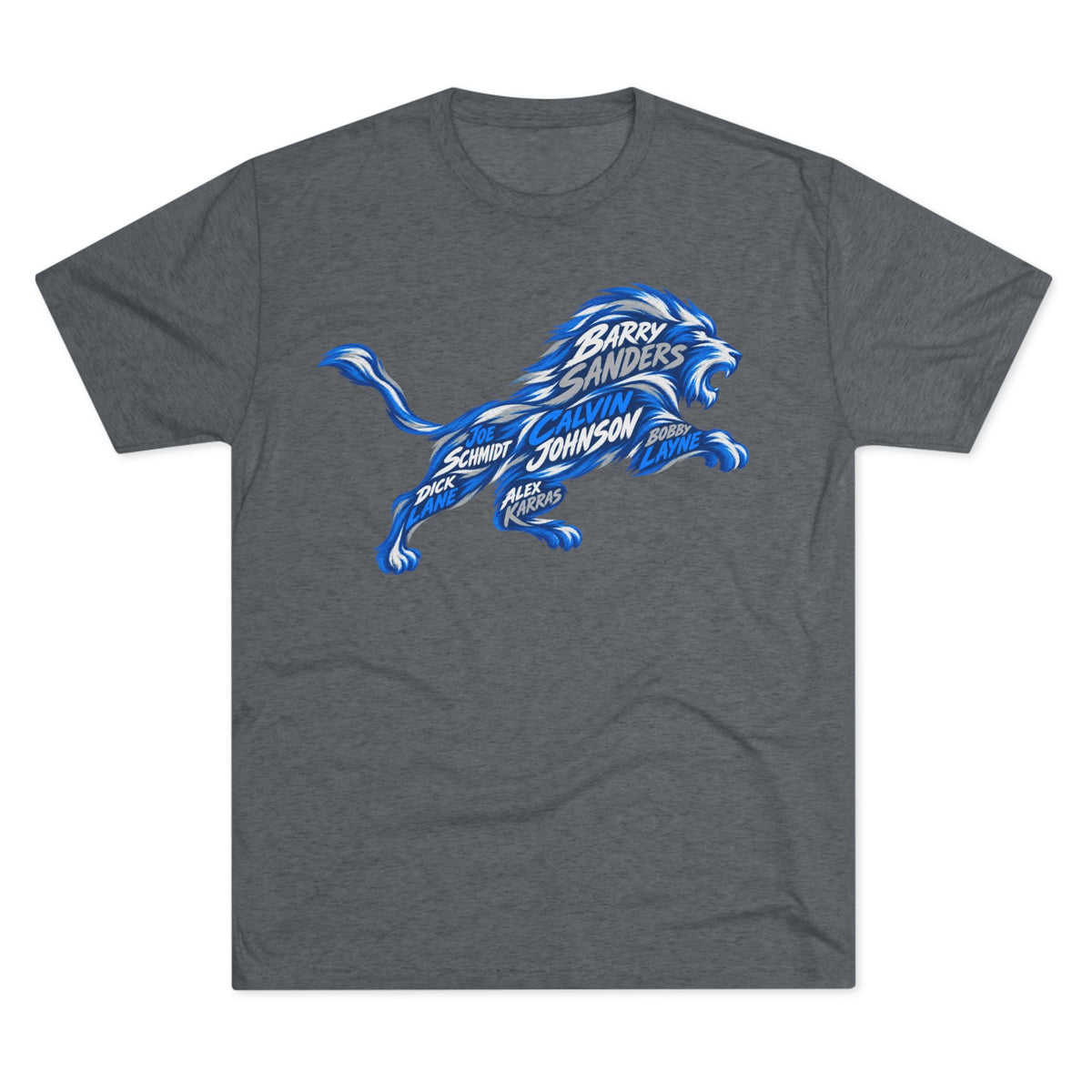 All-time Lions Names Vintage Sports Tee | Detroit Football Names Triblend Soft T-Shirt