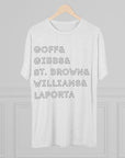 Detroit Lions Names Stack Tee | Goff Gibbs St. Brown Williams LaPorta T-Shirt | Triblend Comfy Soft Buttery Feel