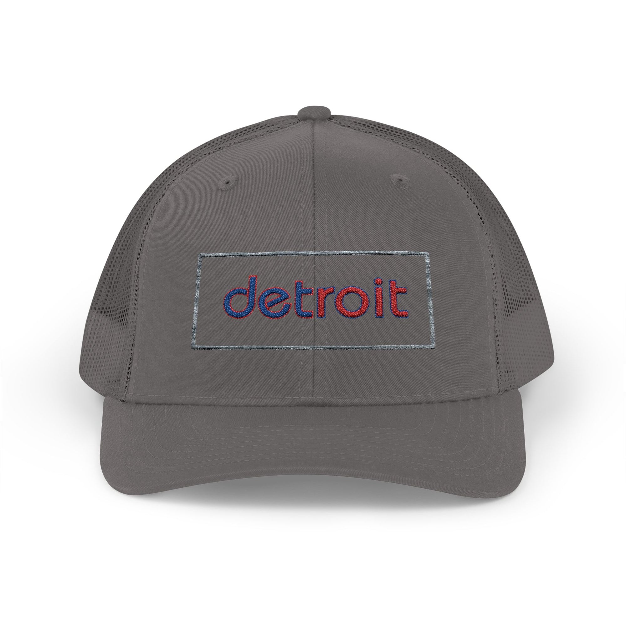Detroit Hat Embroidered | Red Blue Detroit Cap | Lowercase Detroit Hat | Detroit Basketball Colors Hat | Minimalist Snapback | Trucker Hat
