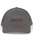 Detroit Hat Embroidered | Red Blue Detroit Cap | Lowercase Detroit Hat | Detroit Basketball Colors Hat | Minimalist Snapback | Trucker Hat
