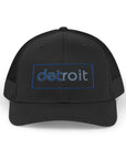 Detroit Embroidered Hat | Blue and Silver Cap | Detroit Football Hat | Minimalist Detroit Hat | Snapback Trucker Cap Gift