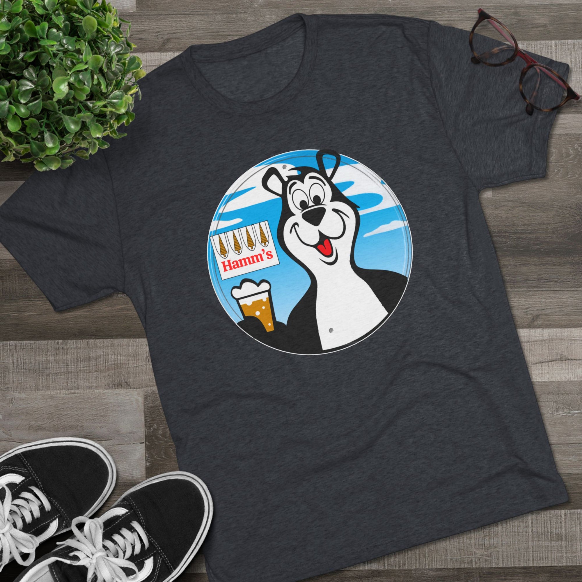 Hamm's Beer Bear T-Shirt | Funny Beer Lover Shirt | Vintage Beer Bear Tee | Retro Brewery Humor Shirt | Soft Triblend Graphic Tee Gift