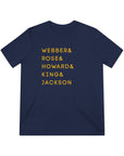 Fab 5 T-Shirt | Webber Rose Howard King Jackson Tee | Celebrity Name List Shirt | Michigan Basketball Shirt