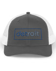 Detroit Embroidered Hat | Blue and Silver Cap | Detroit Football Hat | Minimalist Detroit Hat | Snapback Trucker Cap Gift