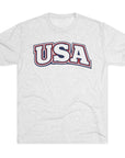 USA Retro Arch Tee | Patriotic Red White Blue Graphic Shirt
