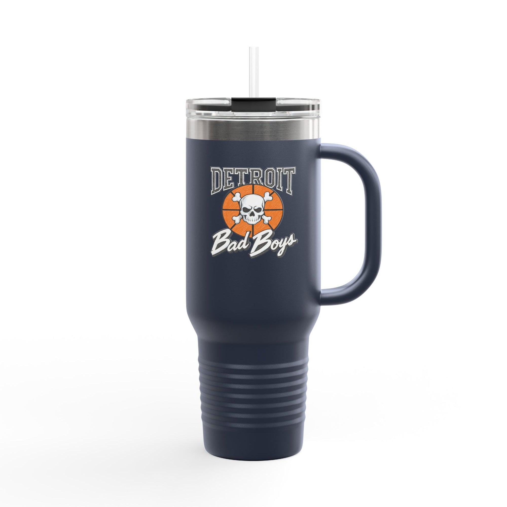 Bad Boys Detroit 40oz Tumbler | Stanley Style Cup | Detroit Basketball Tumbler | Retro Basketball Mug | Insulated Travel Mug | Pistons Cup