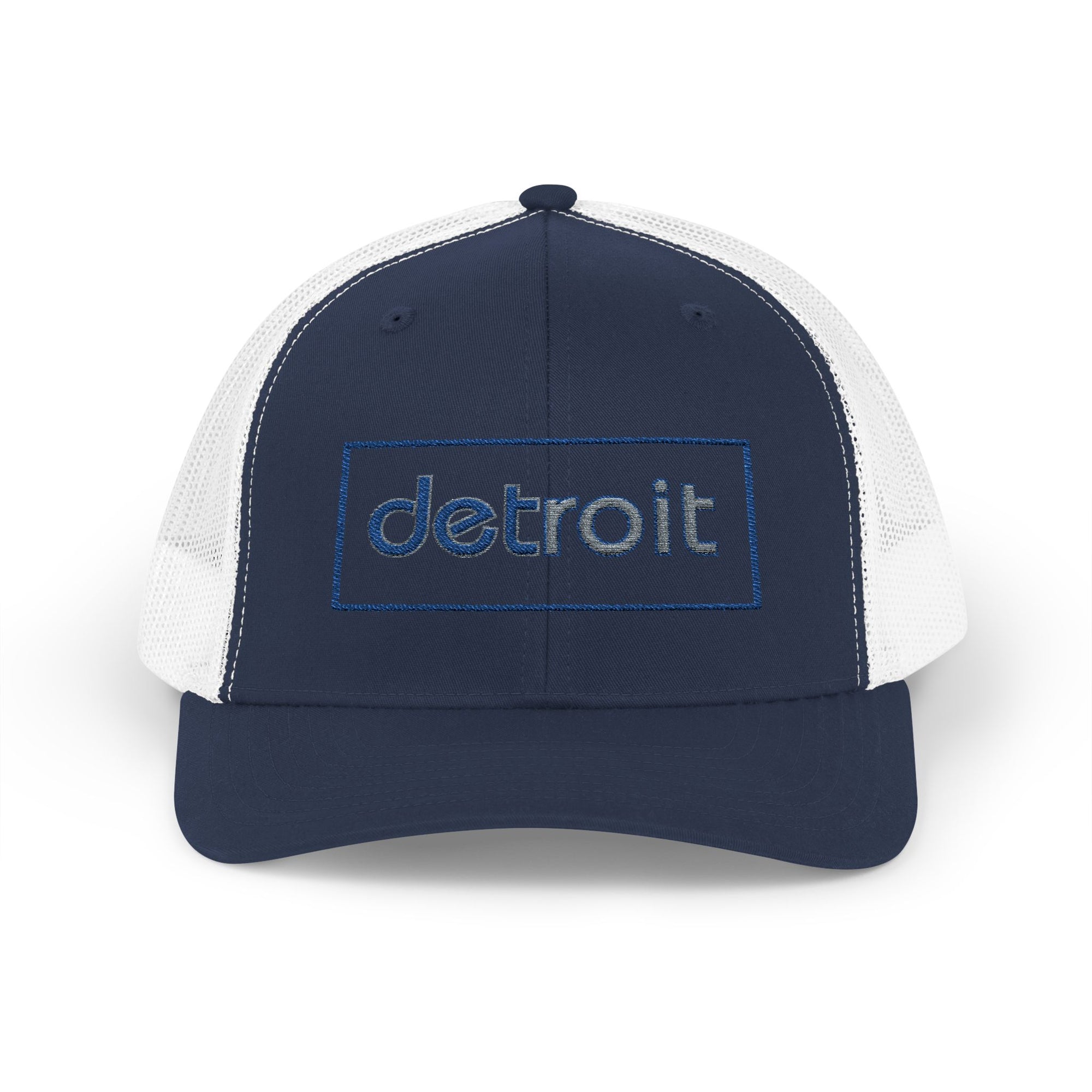 Detroit Embroidered Hat | Blue and Silver Cap | Detroit Football Hat | Minimalist Detroit Hat | Snapback Trucker Cap Gift