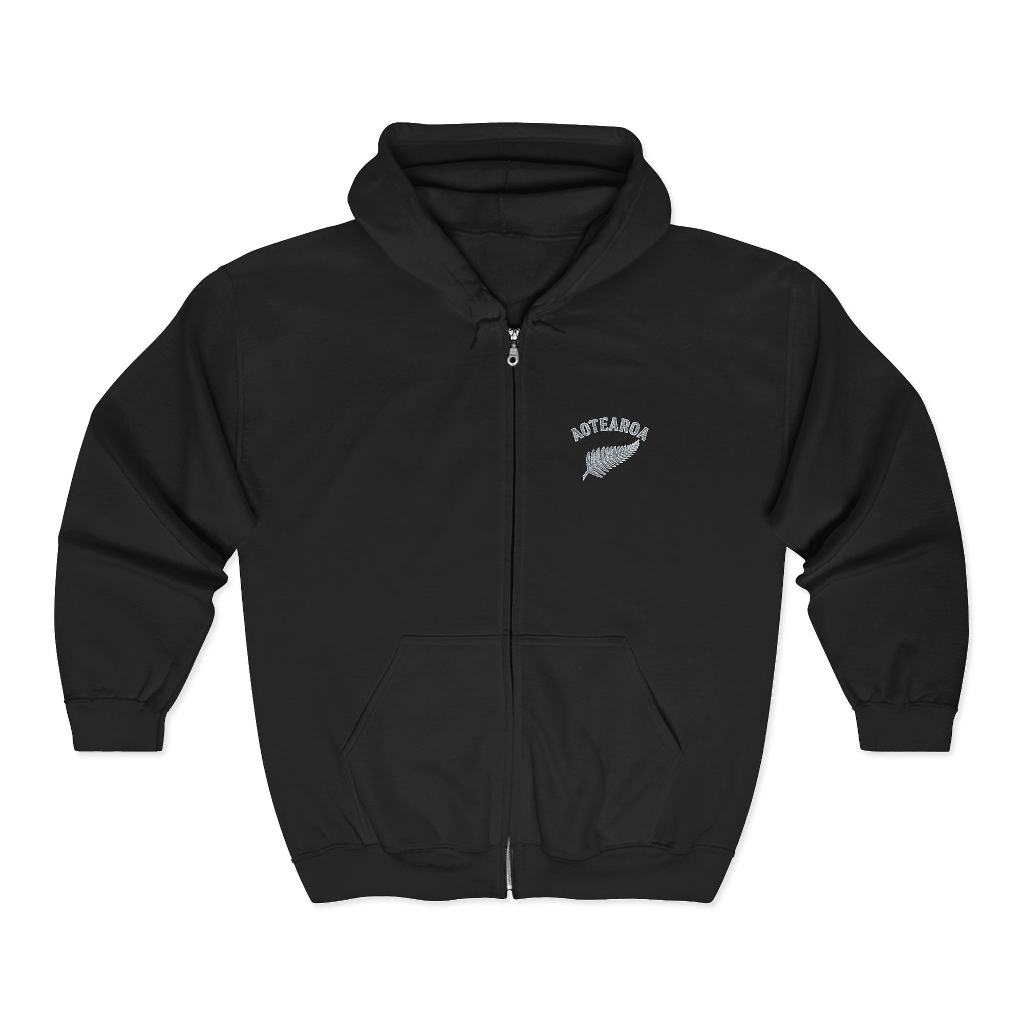 Aotearoa Zip Hoodie | New Zealand Hoodie | Silver Fern Hoodie | Kiwi Hoodie | Full Zip Hooded Sweatshirt | NZ Pride Hoodie