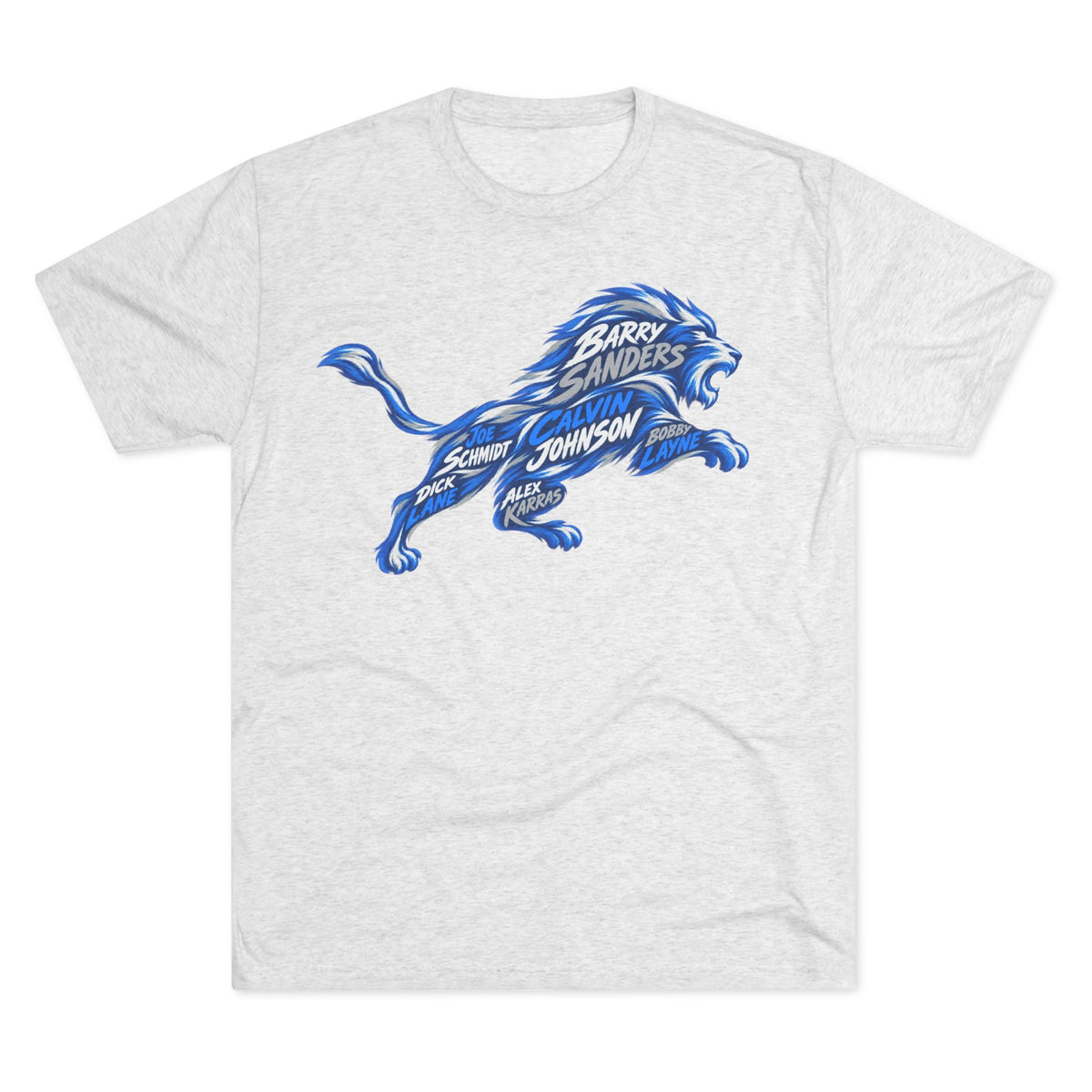 All-time Lions Names Vintage Sports Tee | Detroit Football Names Triblend Soft T-Shirt