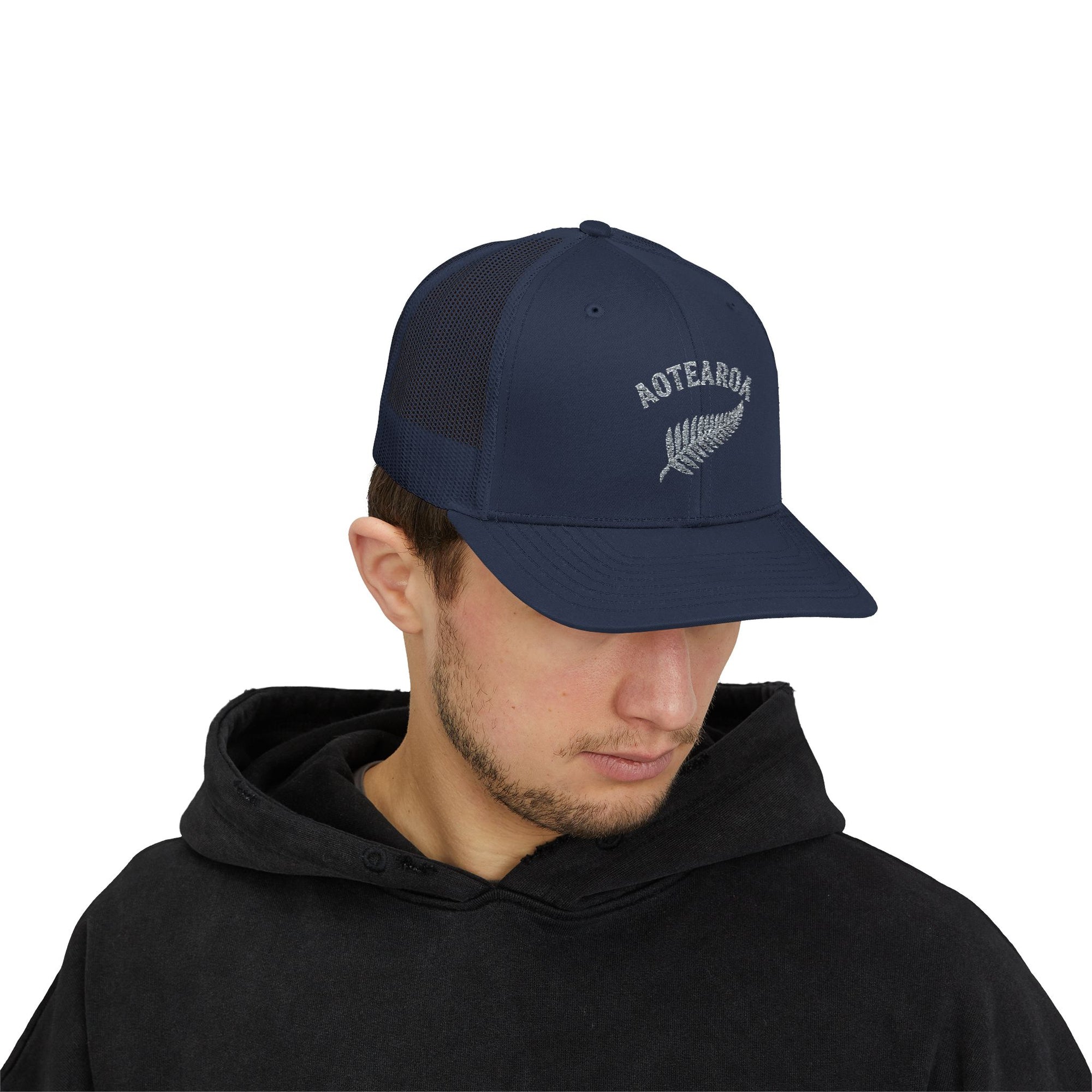 Aotearoa Hat Embroidered | Silver Fern Hat | New Zealand Cap | Kiwi Hat | NZ Pride Hat | Minimalist Snapback Trucker Hat