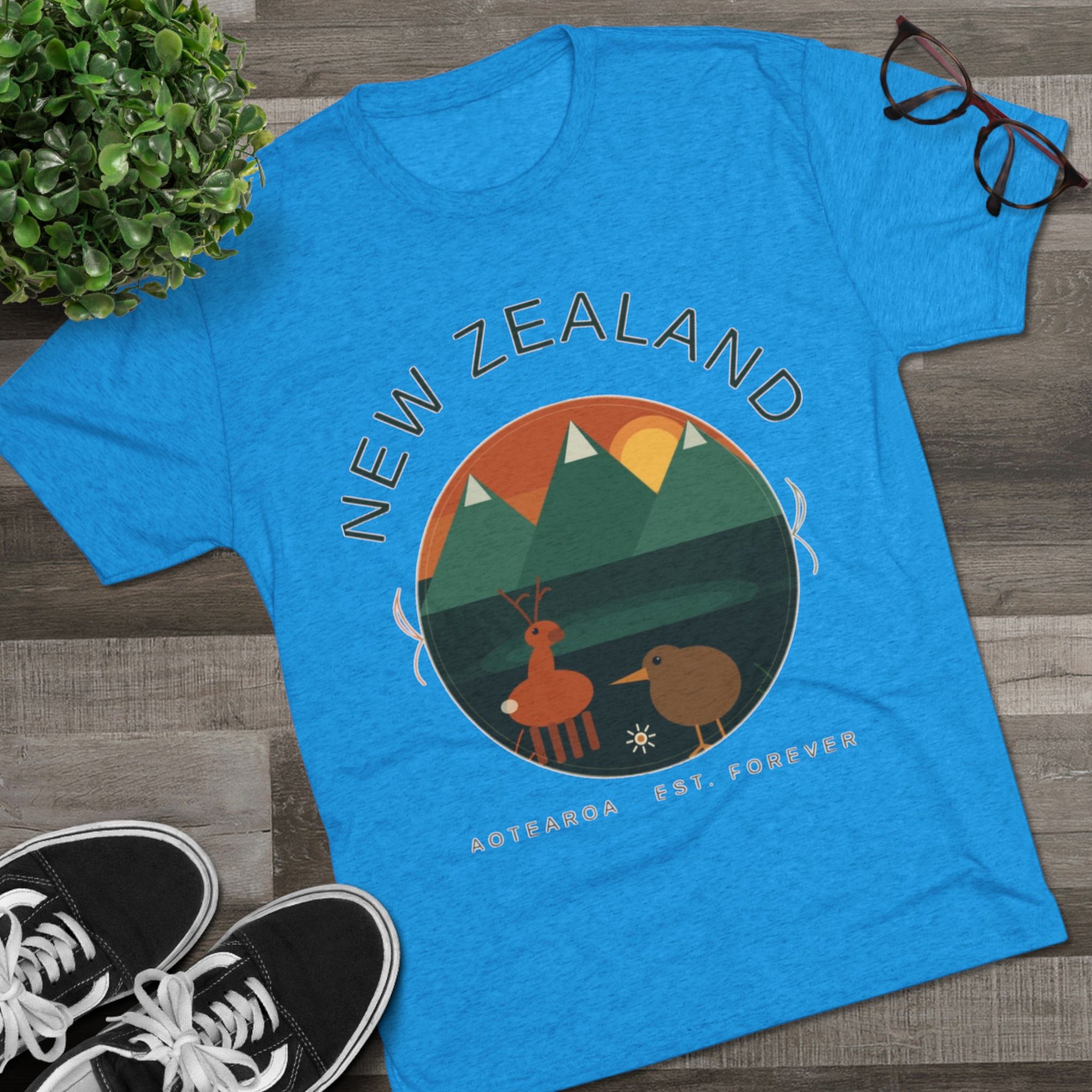 Aotearoa New Zealand Tri-Blend Tee, Classic Soft Shirt for Men &amp; Women, Kiwi Travel Top, Vintage Tshirt, Souvenir