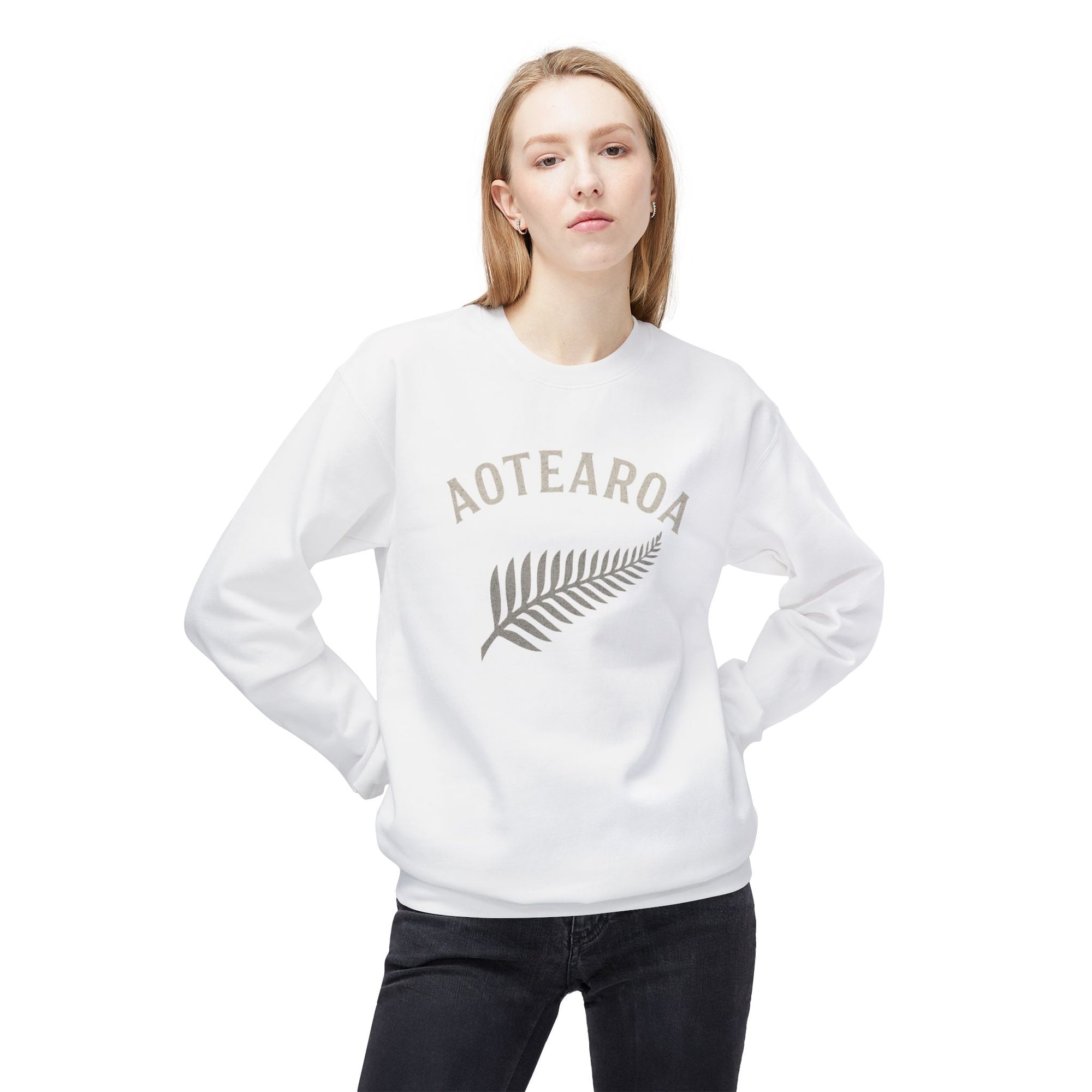 Aotearoa Fern Crewneck Sweatshirt | New Zealand Silver Fern