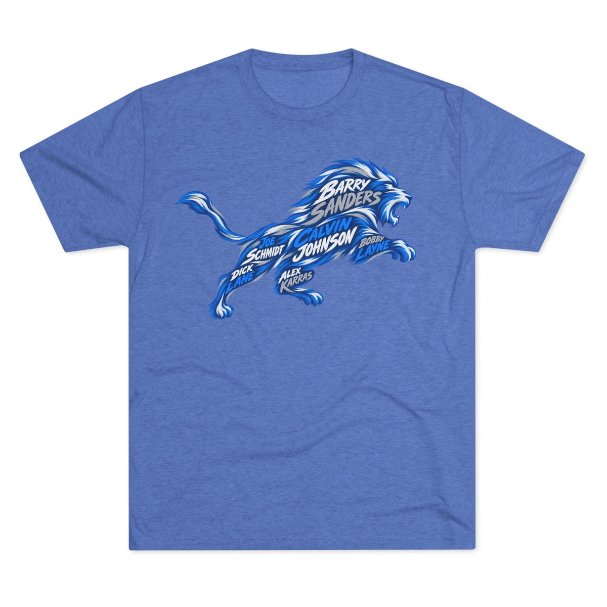 All-time Lions Names Vintage Sports Tee | Detroit Football Names Triblend Soft T-Shirt