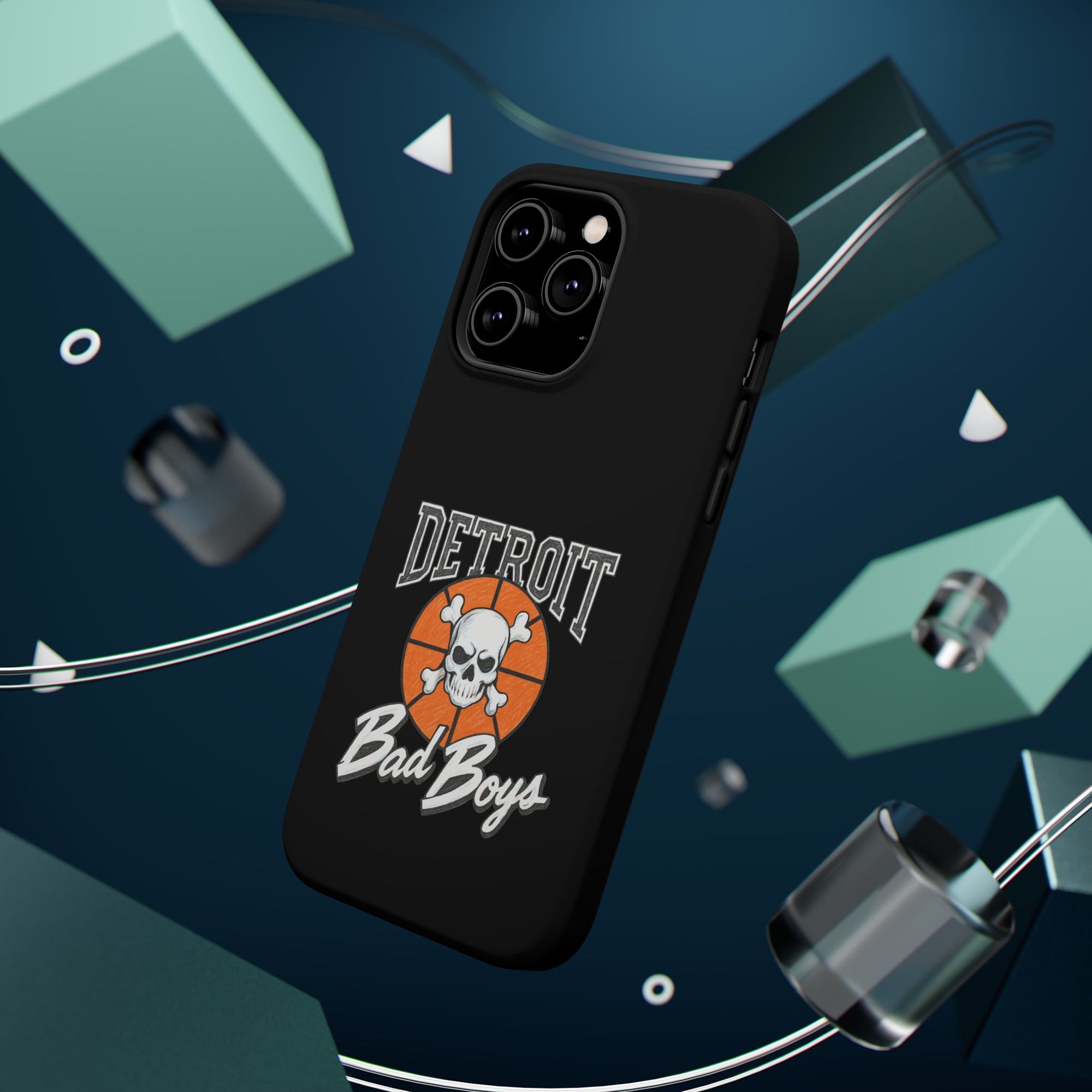 Detroit Bad Boys Skull Basketball Phone Case - Magnetic Impact-Resistant Case