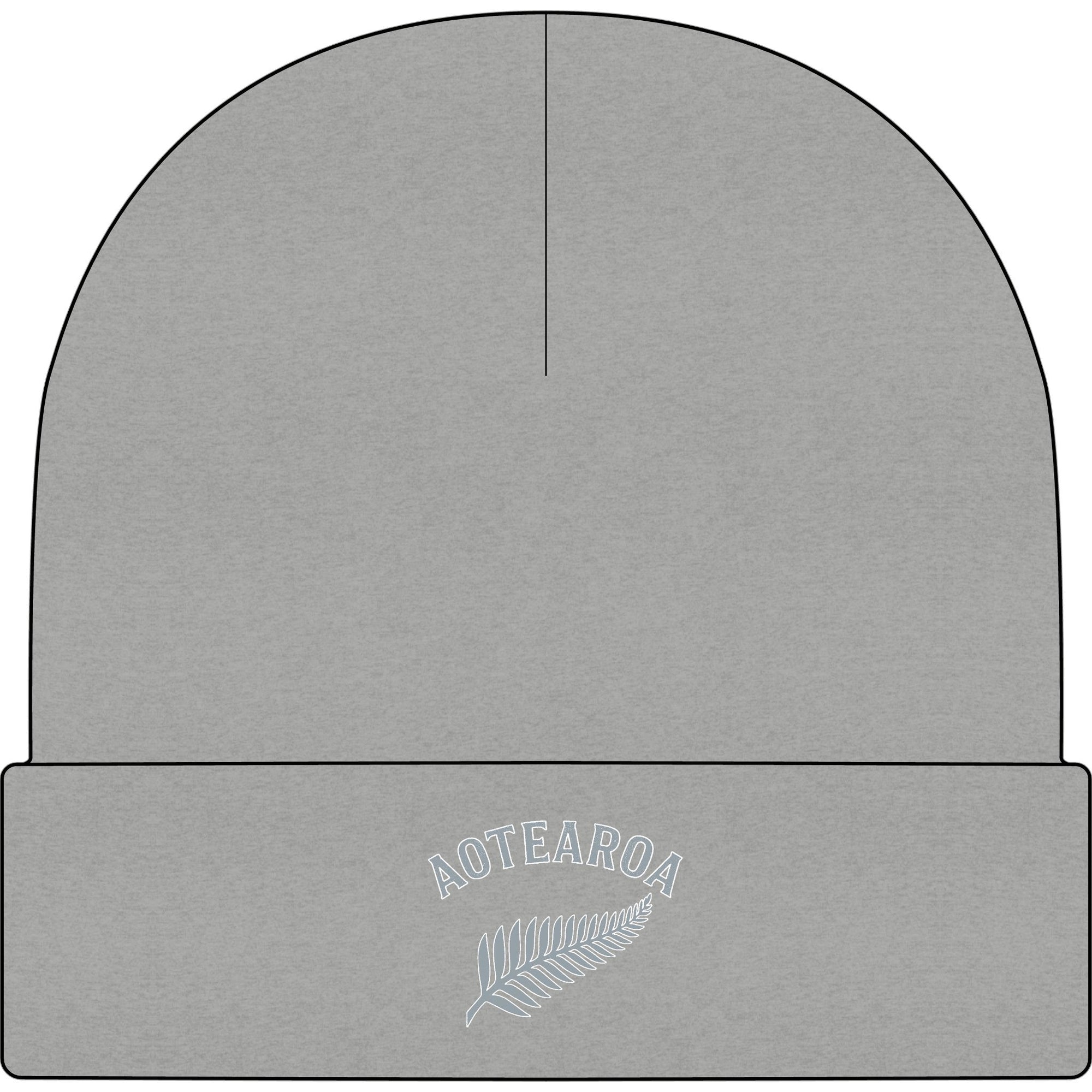 Aotearoa Beanie | New Zealand Cuff Beanie | Silver Fern Beanie | Kiwi Beanie Hat | NZ Beanie | Embroidered Cuffed Beanie