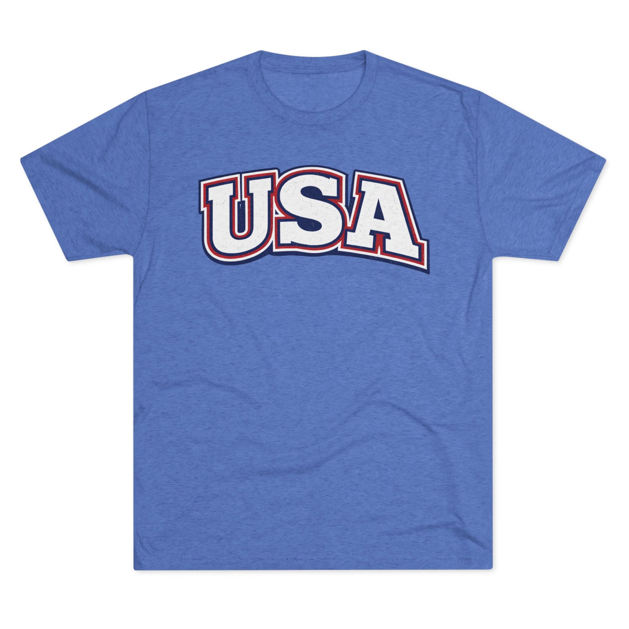 USA Retro Arch Tee | Patriotic Red White Blue Graphic Shirt