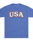 USA Retro Arch Tee | Patriotic Red White Blue Graphic Shirt