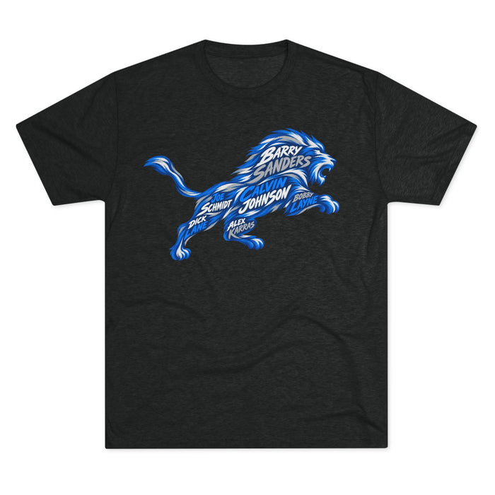 All-time Lions Names Vintage Sports Tee | Detroit Football Names Triblend Soft T-Shirt
