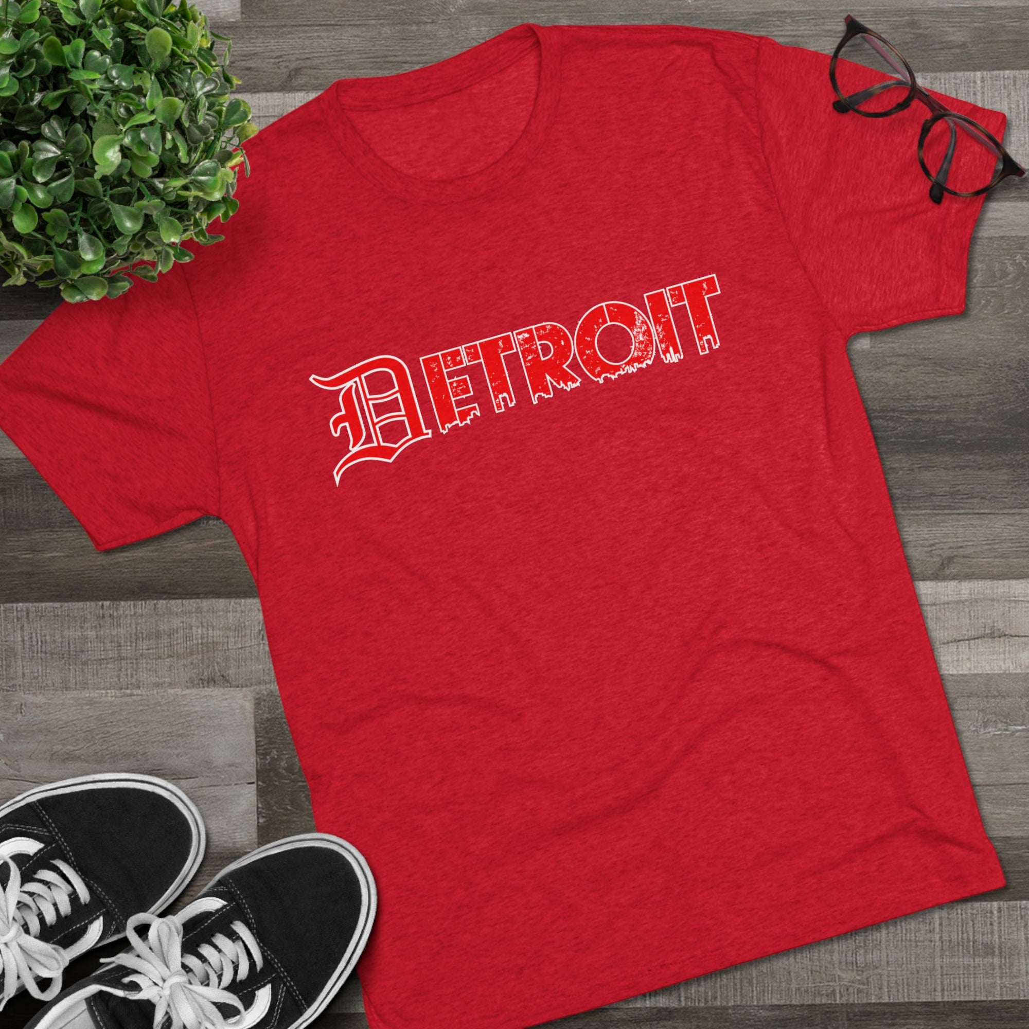 Detroit Triblend T-Shirt | Old English Detroit Tee | Super Soft Vintage Detroit Shirt | Premium Detroit Streetwear | Motor City Tee