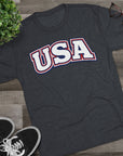 USA Retro Arch Tee | Patriotic Red White Blue Graphic Shirt