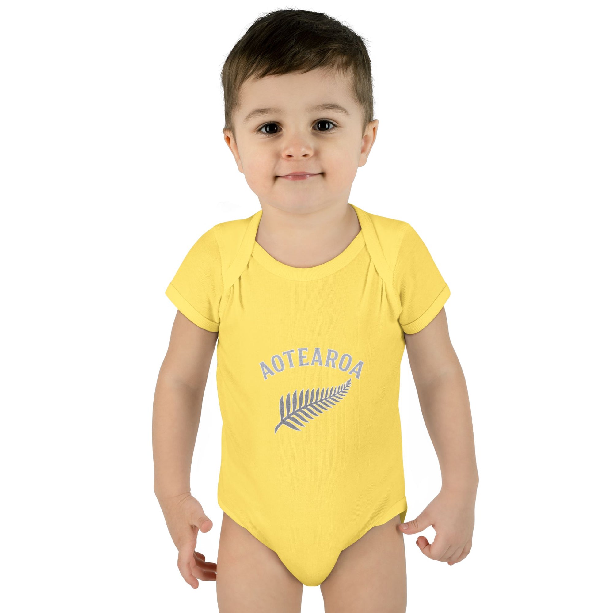 New Zealand Baby Onesie | Aotearoa Baby Outfit | Kiwi Infant Bodysuit | NZ Baby Clothes | Silver Fern Baby Gift