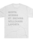Detroit Lions Names Stack Tee | Goff Gibbs St. Brown Williams LaPorta T-Shirt | Triblend Comfy Soft Buttery Feel