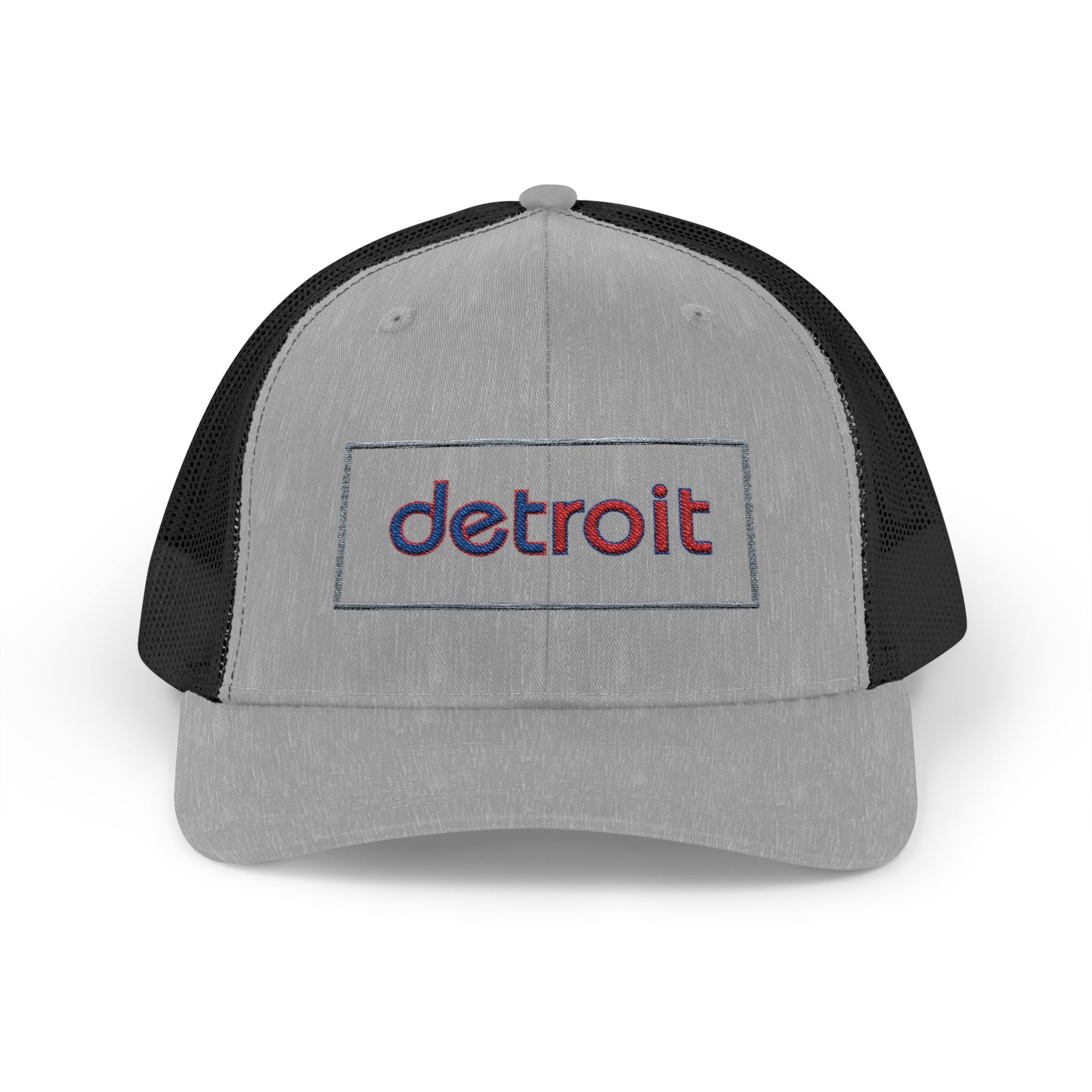 Detroit Hat Embroidered | Red Blue Detroit Cap | Lowercase Detroit Hat | Detroit Basketball Colors Hat | Minimalist Snapback | Trucker Hat