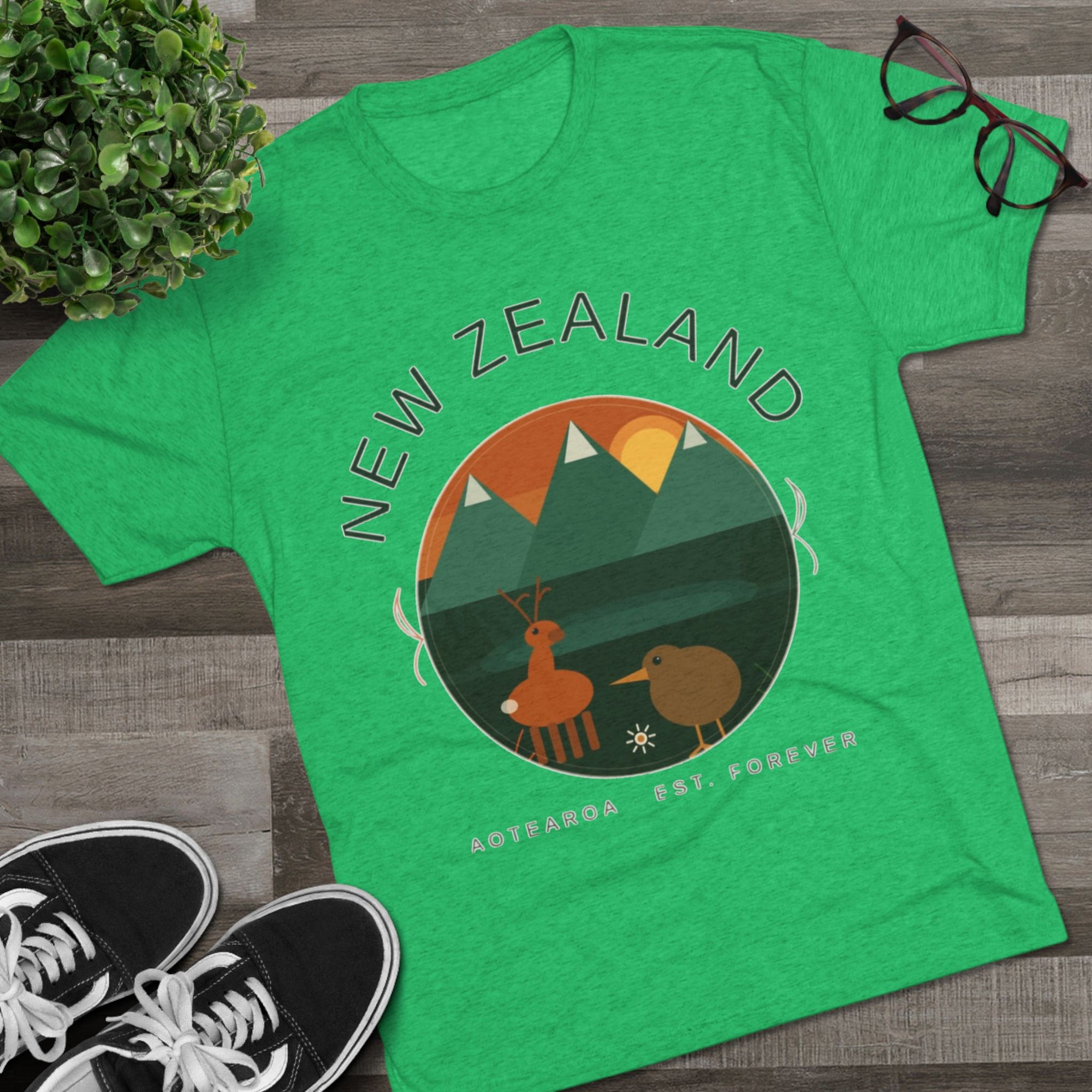Aotearoa New Zealand Tri-Blend Tee, Classic Soft Shirt for Men &amp; Women, Kiwi Travel Top, Vintage Tshirt, Souvenir