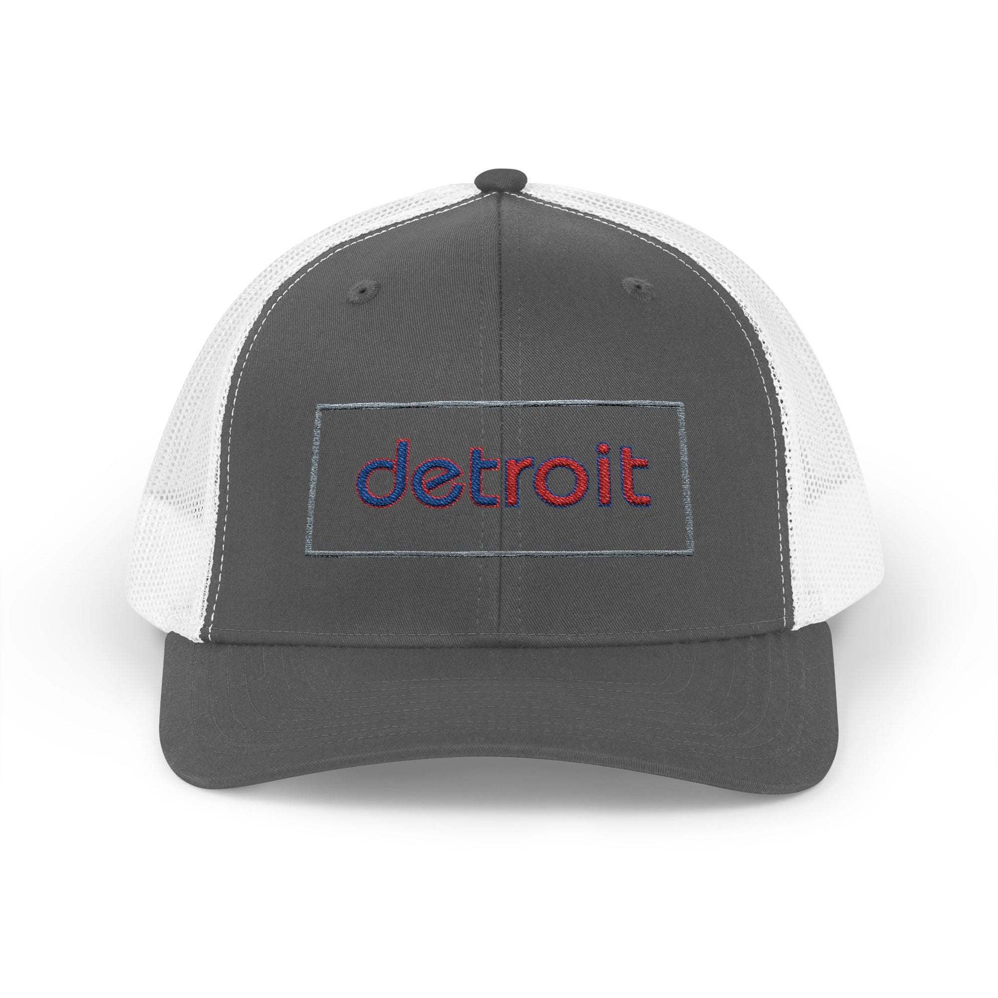 Detroit Hat Embroidered | Red Blue Detroit Cap | Lowercase Detroit Hat | Detroit Basketball Colors Hat | Minimalist Snapback | Trucker Hat