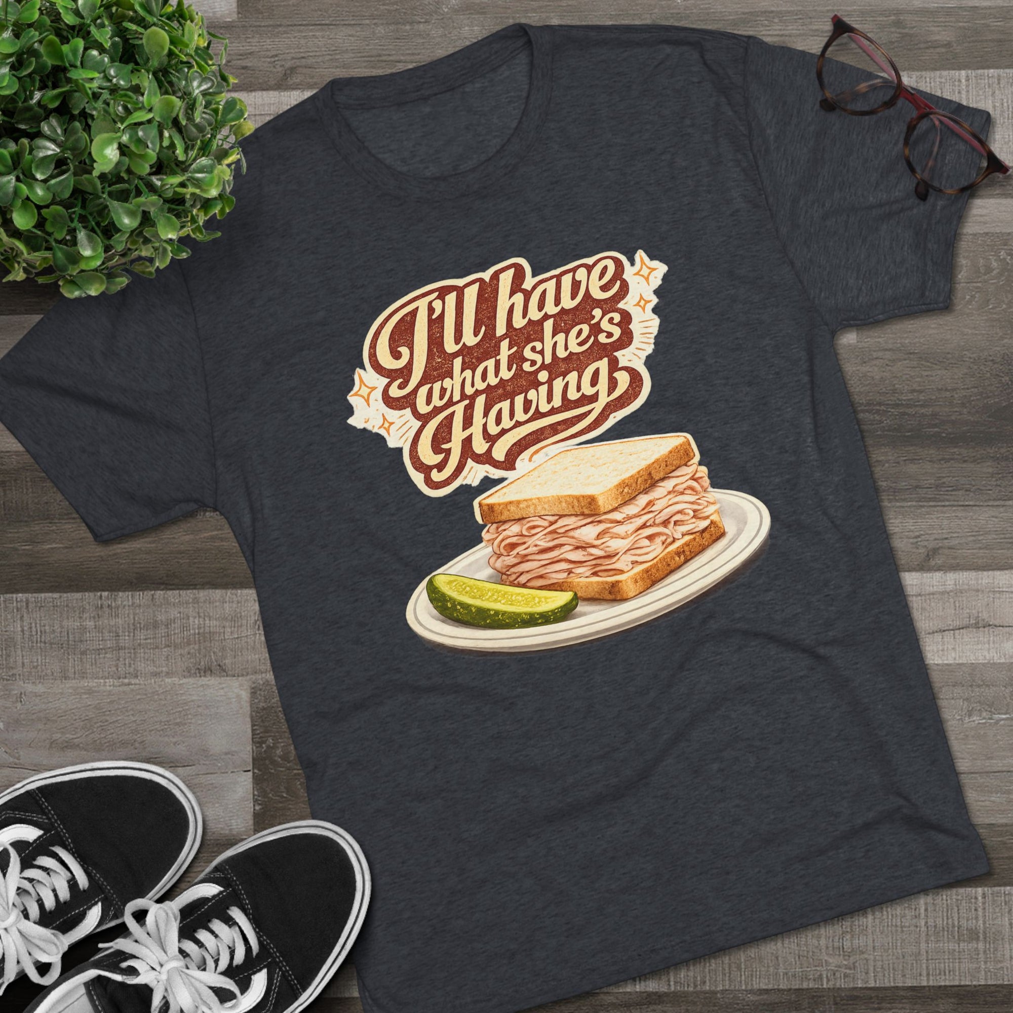 I'll Have What Shes Having Shirt, Funny Deli Sandwich Tee, Movie Quote T-Shirt, Foodie Gift for Her, Retro Graphic Tee, Rom Com Fan Shirt