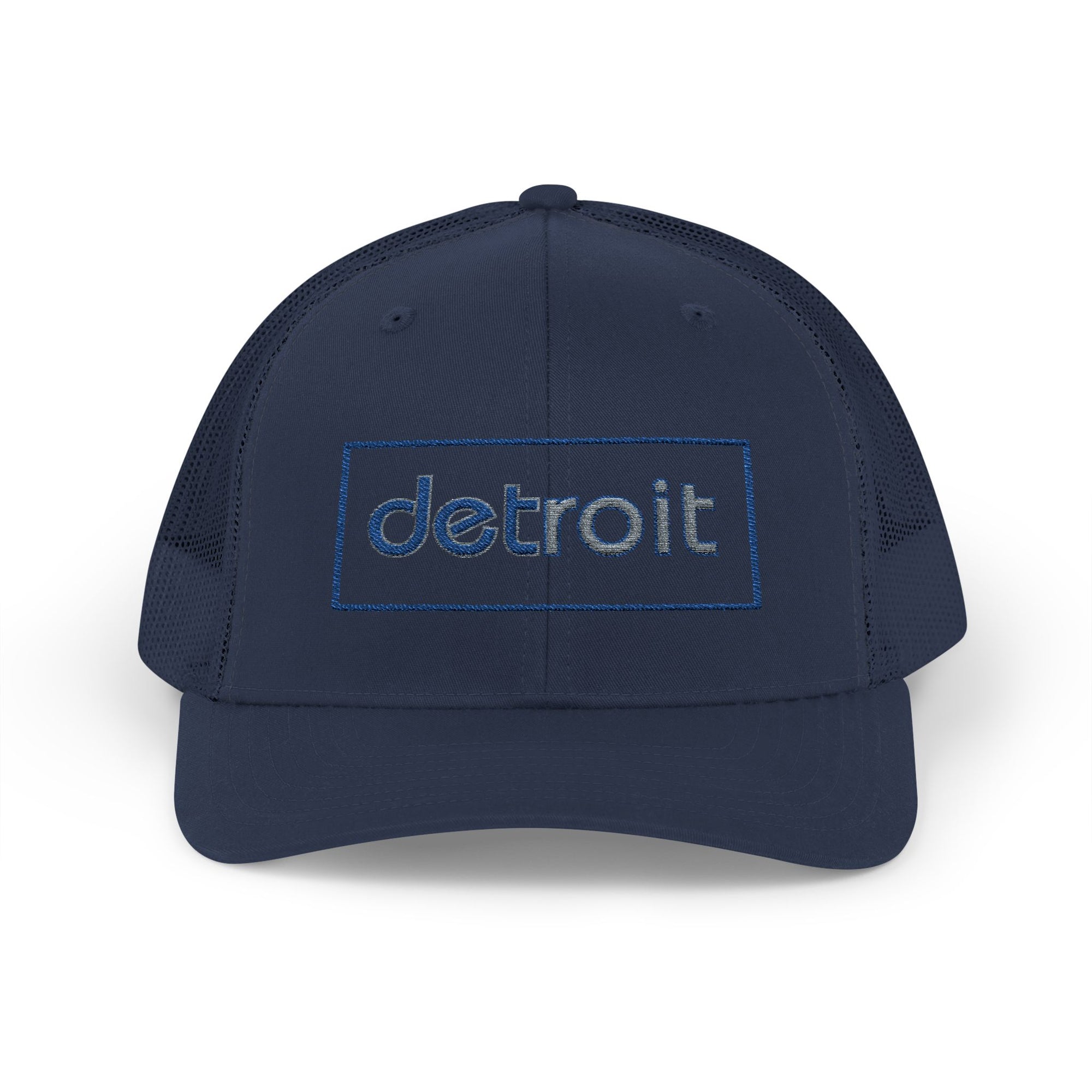 Detroit Embroidered Hat | Blue and Silver Cap | Detroit Football Hat | Minimalist Detroit Hat | Snapback Trucker Cap Gift