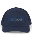 Detroit Embroidered Hat | Blue and Silver Cap | Detroit Football Hat | Minimalist Detroit Hat | Snapback Trucker Cap Gift