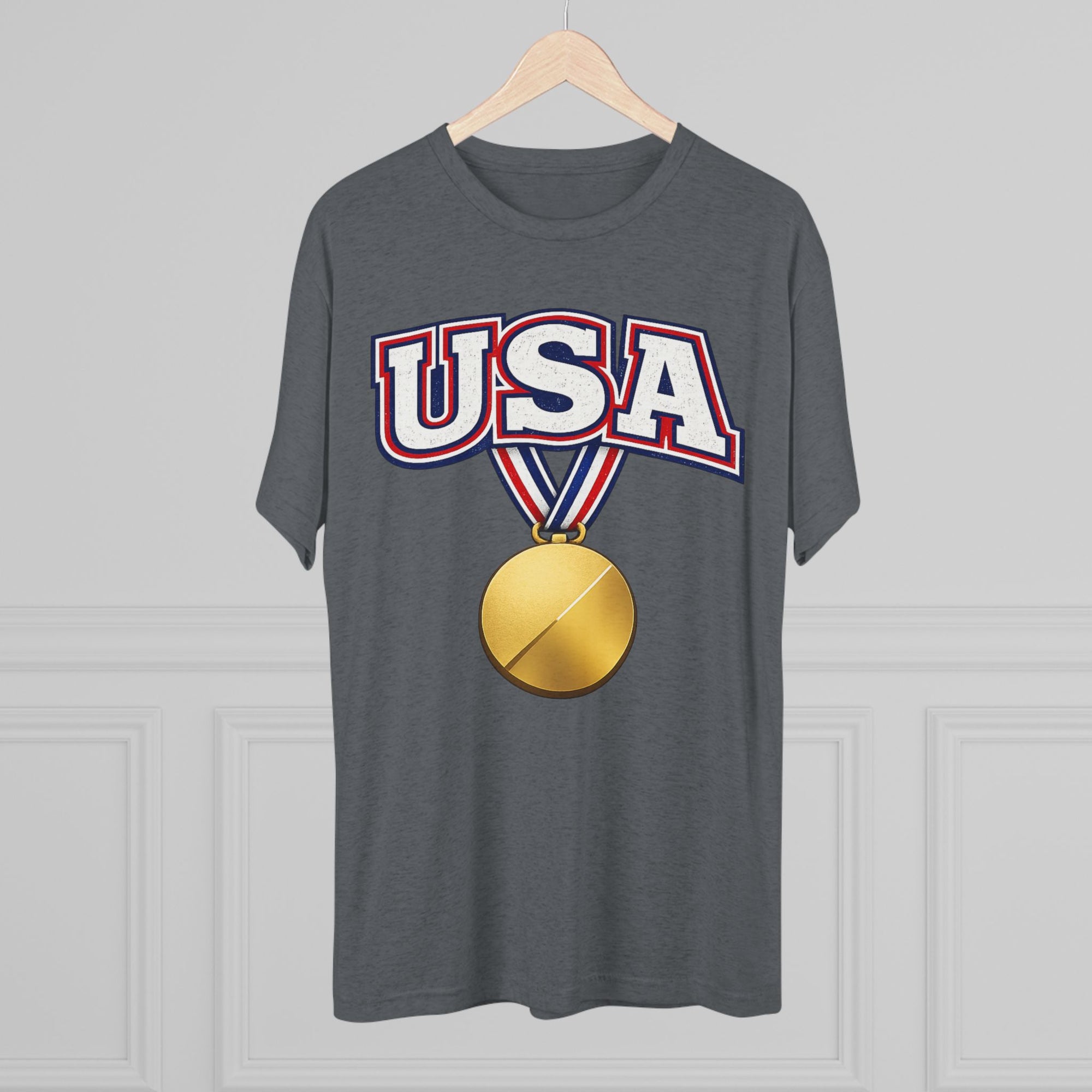 USA Medal Graphic Tee | Patriotic Sports Shirt, 4th of July Apparel