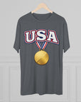 USA Medal Graphic Tee | Patriotic Sports Shirt, 4th of July Apparel