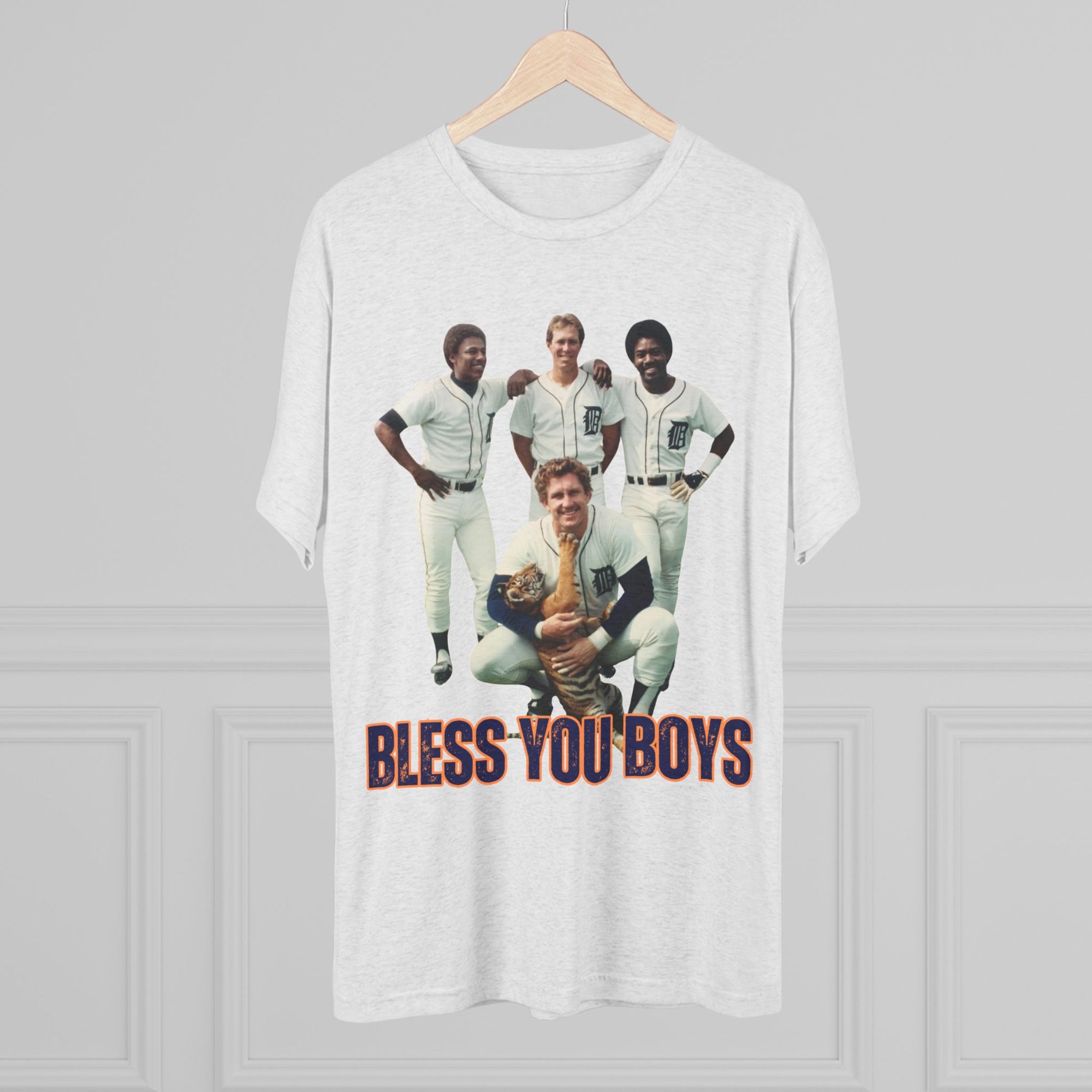 Vintage 1984 Detroit Tigers Baseball Tee, Alan Trammell, Lou Whitaker, Chet Lemon, Real Tiger, Bless you Boys, Retro Sports Shirt