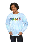 Dancing Rainbow Bears Sweatshirt | Light Blue Tie-Dye Crewneck