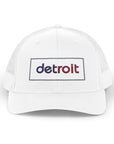 Detroit Hat Embroidered | Red Blue Detroit Cap | Lowercase Detroit Hat | Detroit Basketball Colors Hat | Minimalist Snapback | Trucker Hat
