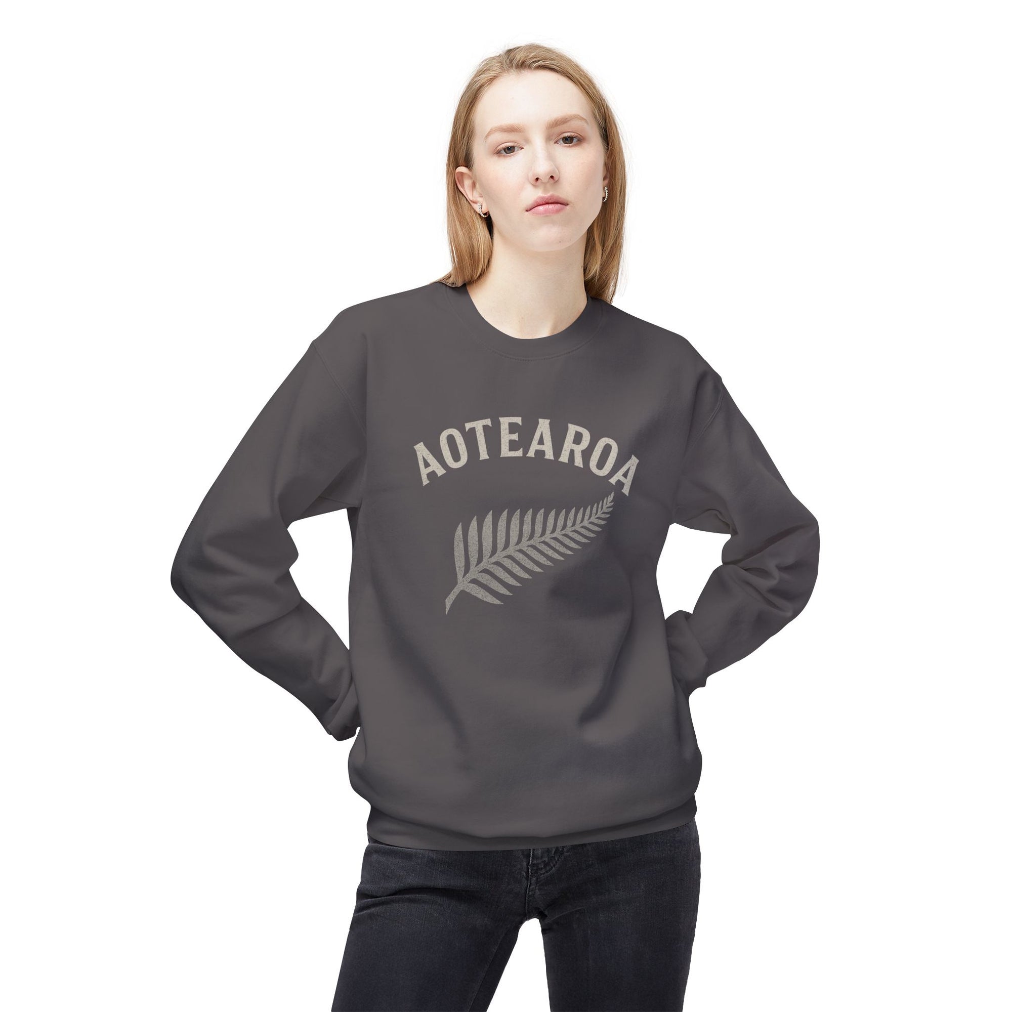 Aotearoa Fern Crewneck Sweatshirt | New Zealand Silver Fern