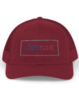 Detroit Hat Embroidered | Red Blue Detroit Cap | Lowercase Detroit Hat | Detroit Basketball Colors Hat | Minimalist Snapback | Trucker Hat