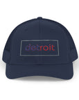 Detroit Hat Embroidered | Red Blue Detroit Cap | Lowercase Detroit Hat | Detroit Basketball Colors Hat | Minimalist Snapback | Trucker Hat