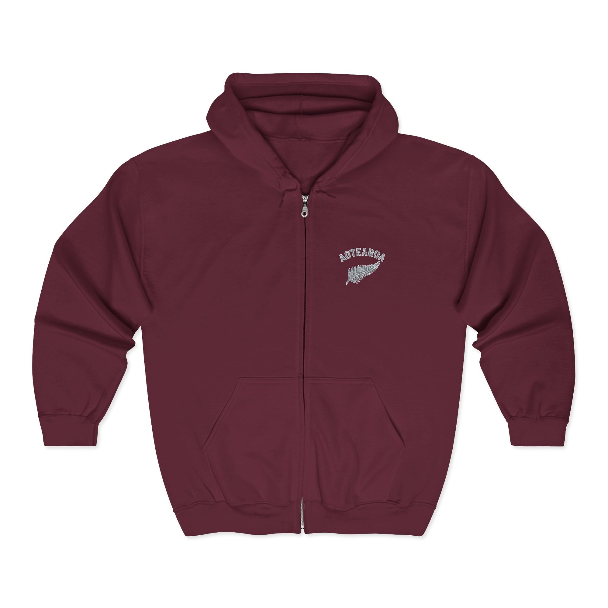 Aotearoa Zip Hoodie | New Zealand Hoodie | Silver Fern Hoodie | Kiwi Hoodie | Full Zip Hooded Sweatshirt | NZ Pride Hoodie
