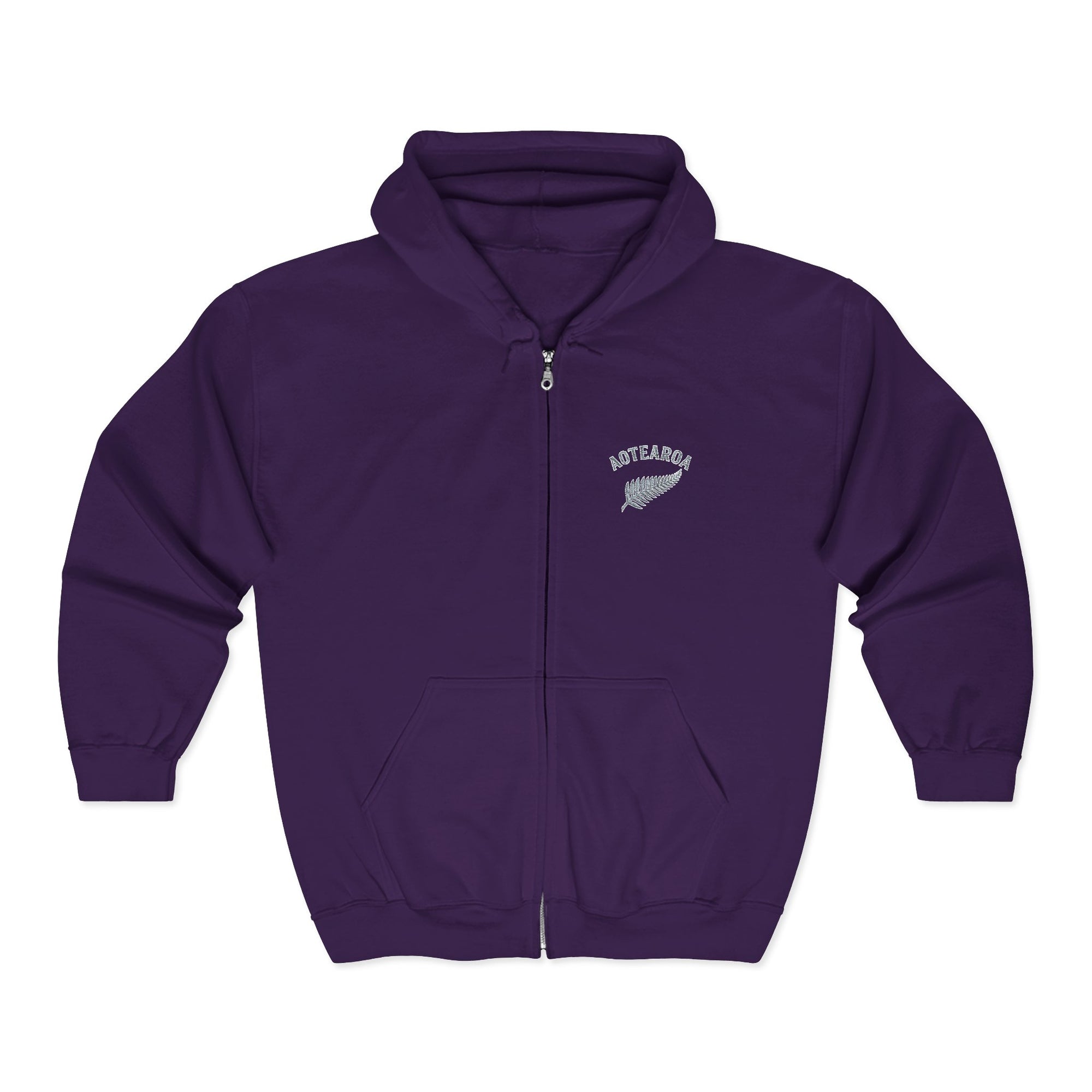 Aotearoa Zip Hoodie | New Zealand Hoodie | Silver Fern Hoodie | Kiwi Hoodie | Full Zip Hooded Sweatshirt | NZ Pride Hoodie