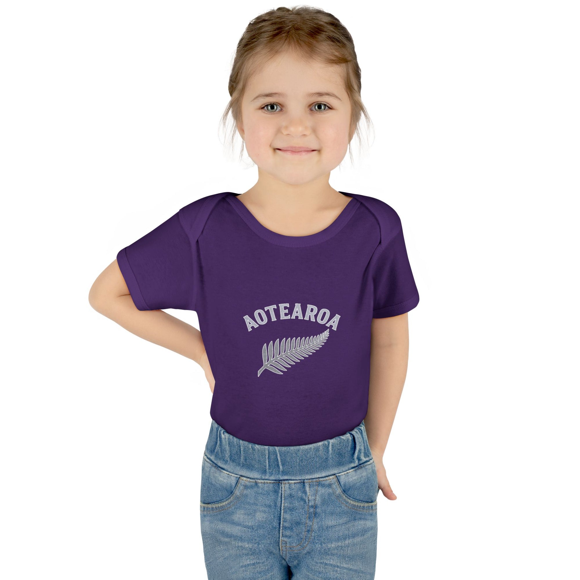 New Zealand Baby Onesie | Aotearoa Baby Outfit | Kiwi Infant Bodysuit | NZ Baby Clothes | Silver Fern Baby Gift