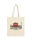 Historic Eastern Market Building Tote Bag | Canvas Market Scene Tote | Detroit Building Tote Bag