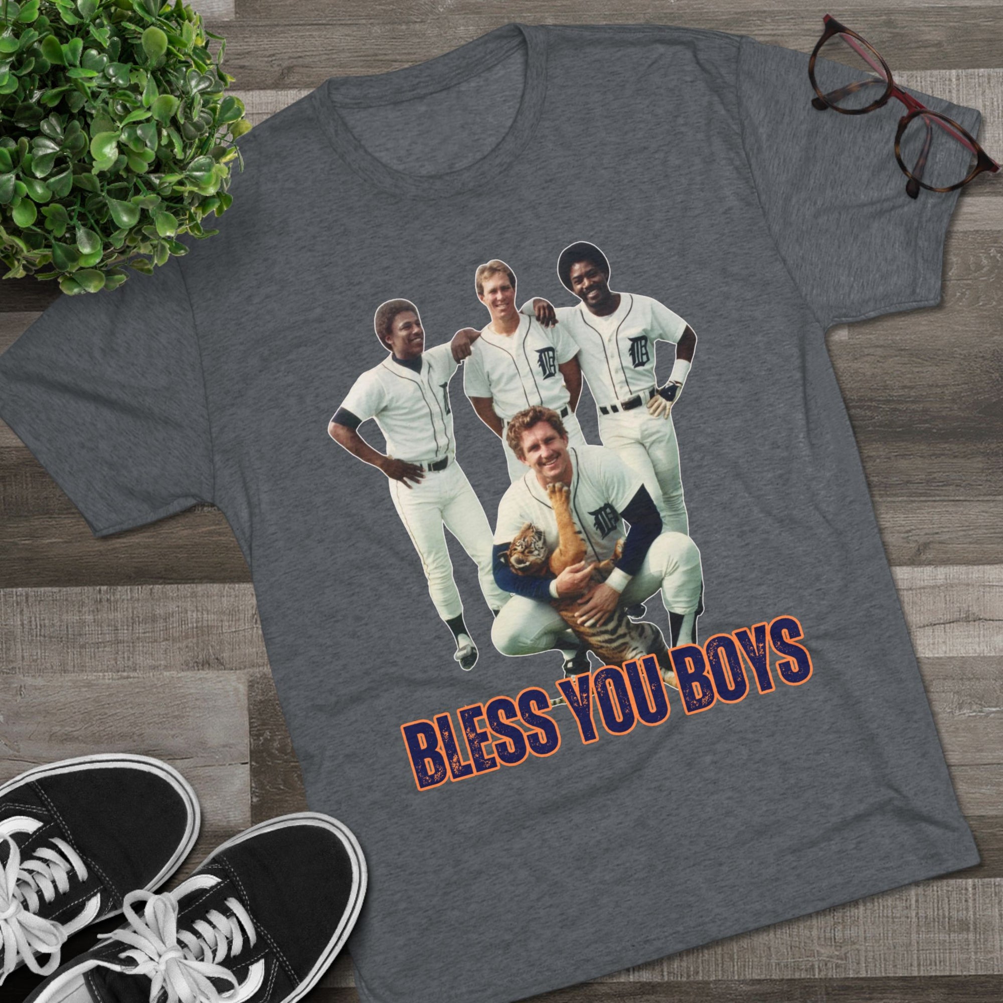 Vintage 1984 Detroit Tigers Baseball Tee, Alan Trammell, Lou Whitaker, Chet Lemon, Real Tiger, Bless you Boys, Retro Sports Shirt