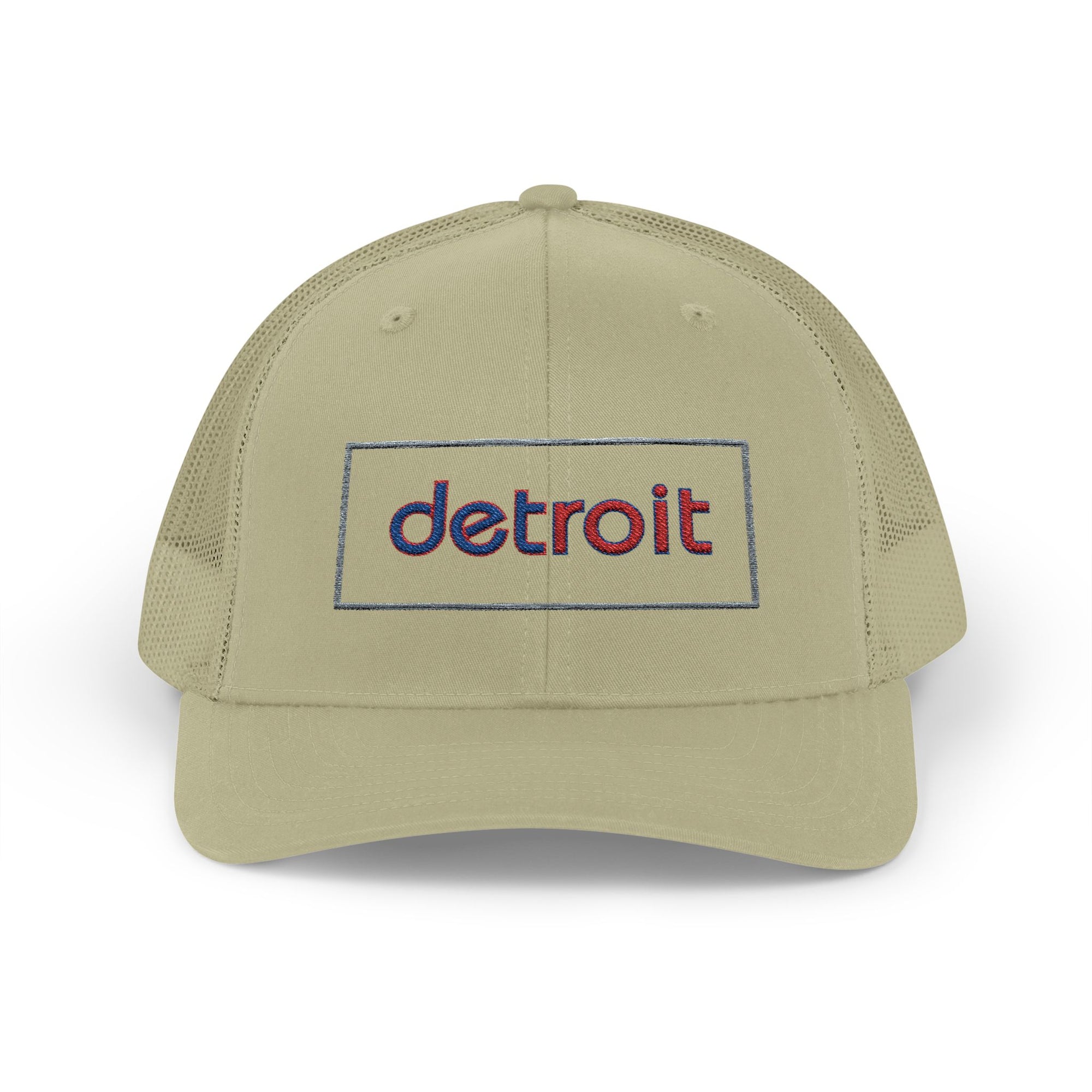 Detroit Hat Embroidered | Red Blue Detroit Cap | Lowercase Detroit Hat | Detroit Basketball Colors Hat | Minimalist Snapback | Trucker Hat