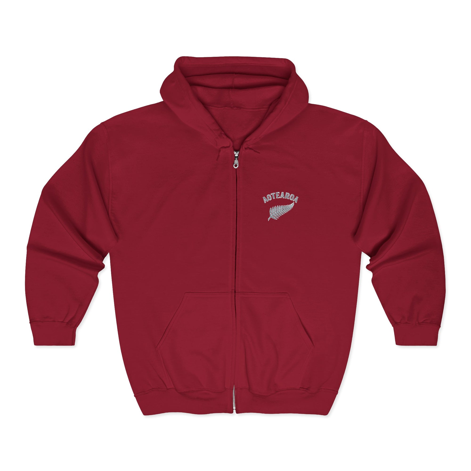 Aotearoa Zip Hoodie | New Zealand Hoodie | Silver Fern Hoodie | Kiwi Hoodie | Full Zip Hooded Sweatshirt | NZ Pride Hoodie