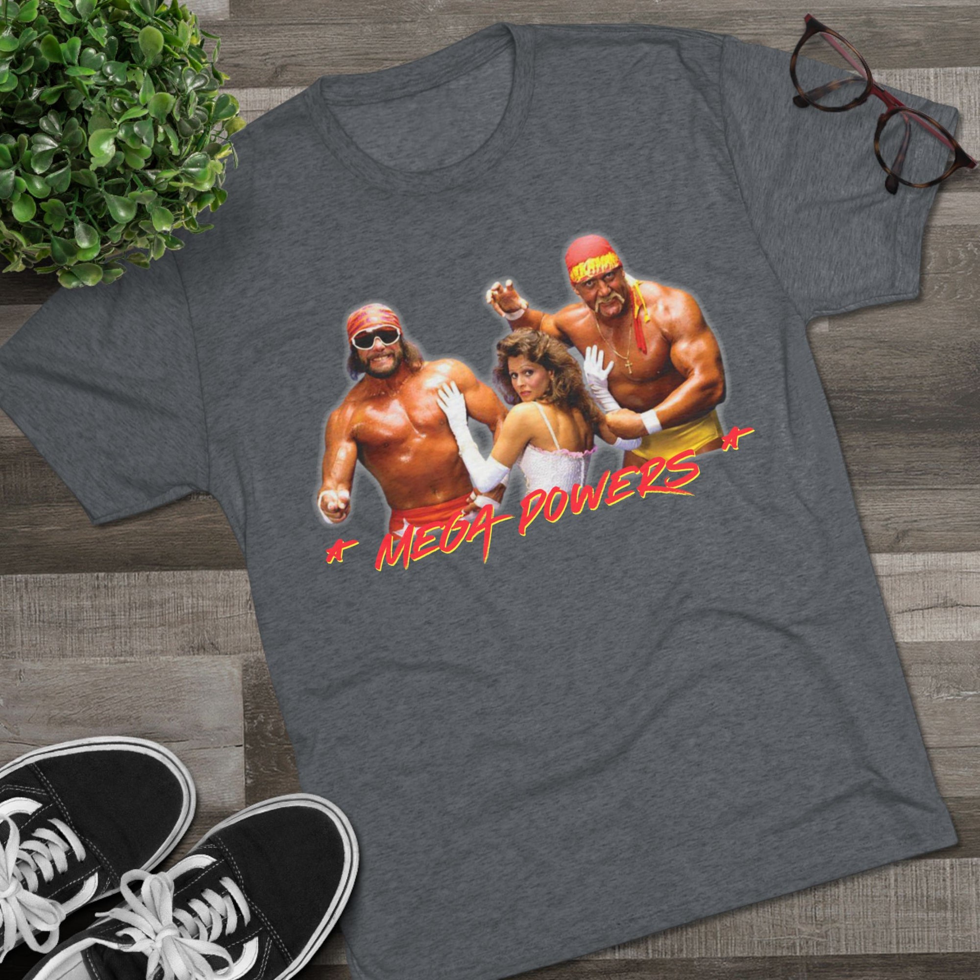 Mega Powers Tee | Vintage Wrestlers Hulk Hogan Randy Savage Macho Man